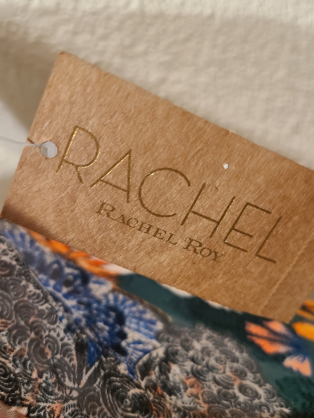 RACHEL Rachel Roy Floral Maxi Dress in Blue, Orange & Cream - Picture 5 of 6
